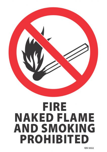 Fire Naked Flame And Smoking Prohibited Industrial Signs