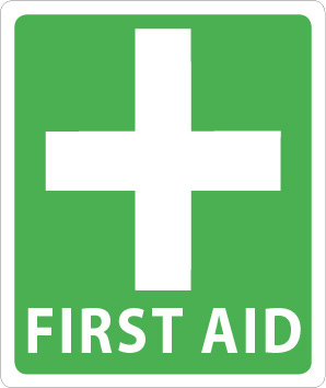 First Aid Cross Self Adhesive 105mm x 125mm - Industrial Signs