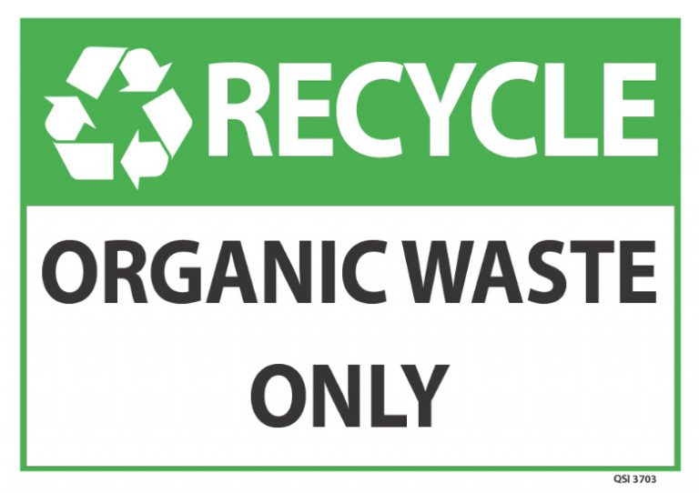 Recycle Organic Waste Only Sign Industrial Signs