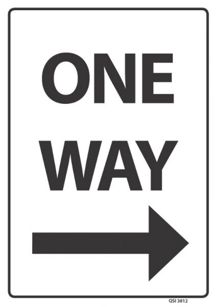 One Way Arrow Right Black - Industrial Signs