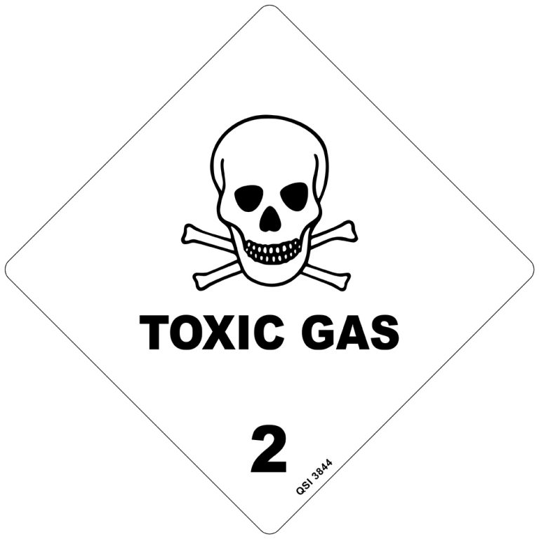 Toxic Gas 2 Sign 250mm x 250mm - Industrial Signs