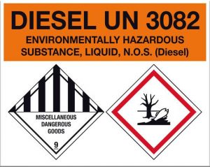 Hazchem Diesel 3Z UN 3082 - Industrial Signs